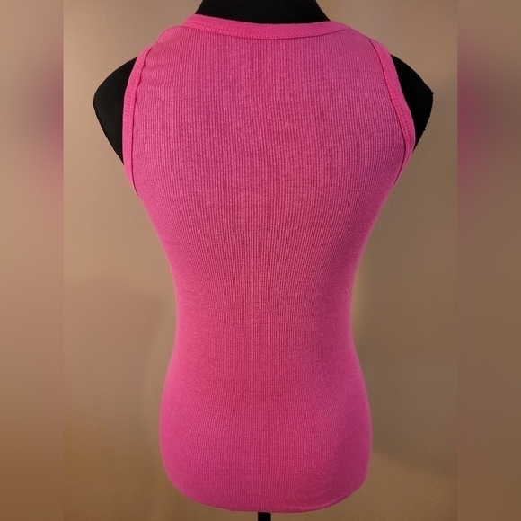 CRIP Tank Top with Jeweled Peace Sign, Hot Pink, Size See Measurements - Picture 3 of 9